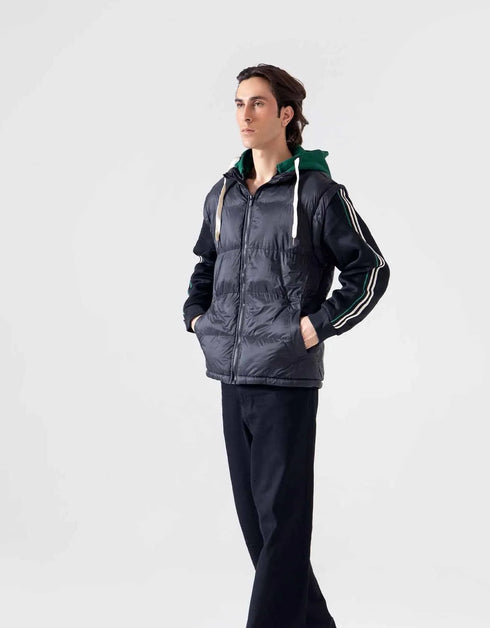 CONTRAST HOOD PUFFER JACKET